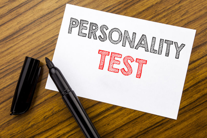 Writing text showing Personality Test. Business concept for Attitude Assessment written on sticky note paper on the wooden background with pen, marker